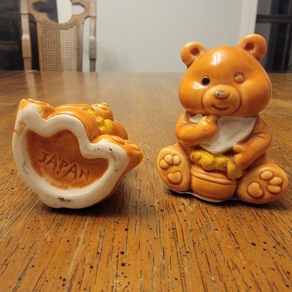Vintage Hunny Bear Salt Shaker & Toothpick Holder - Picture 3 of 4